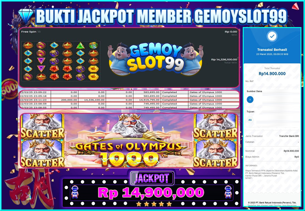 Jackpot Rp 14.900.000 Userid : JHEYXXXX di Gates of Olympus 1000