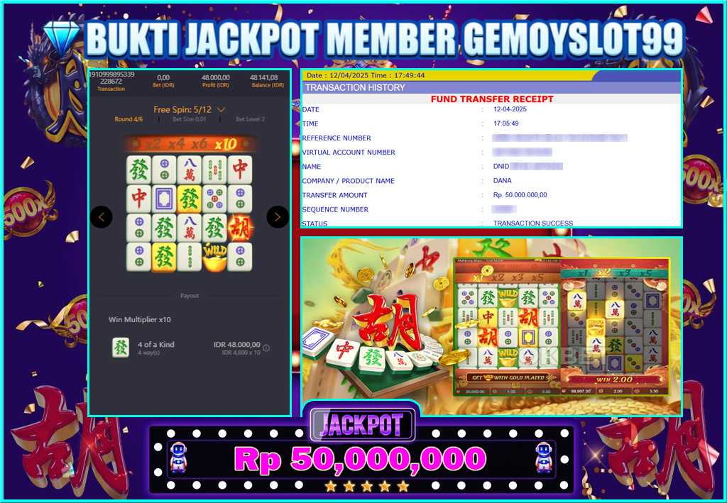 TERXXXX Raih Jackpot Besar di PGSOFT Mahjong Ways: Bawa Pulang Rp 50.000.000 di Gemoyslot99!